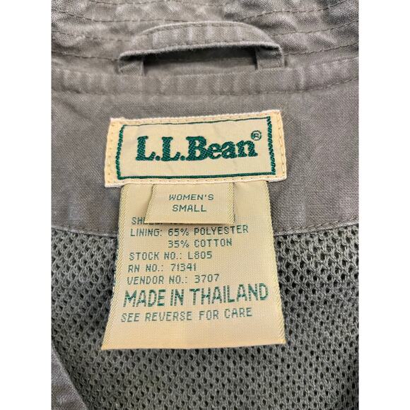 L.L. Bean women's Khaki Field Vest fishing safari photog cargo SM VTG - Picture 3 of 11